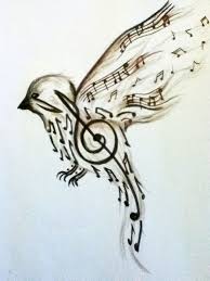 Noten Vogel Muzieknoten Tatoeage Muziek Muziek Tekeningen
