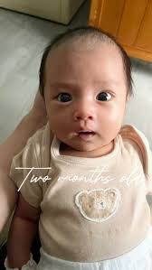 2 months old today 🙌🏻👶🏻, My chubby round cheeks are getting bigger and  I’m starting to chat a lot more. Im a good listener and give very good eye  contact to whoever is talking. Mama is my milk cow ...