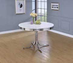 retro round dining table glossy white