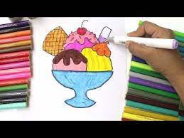 2 Ice Cream Coloring Pages Drawing And Art Colours For Kids With Colored Markers Youtube Coloring For Kids Ice Cream Coloring Pages Colouring Pages