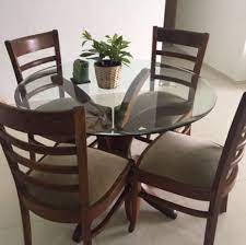 Fdw dining table set dining table dining room table set for small spaces kitchen table and chairs for 4 table with chairs home furniture rectangular modern. Pure Teak Wood 4 Seater Dining Table With Glass Top Preloved In Good Condition Moving O 4 Seater Dining Table Dining Table Chairs Dining Table With Glass Top