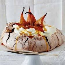 Chocolate And Pear Pavlova Recipe Food Pavlova Desserts