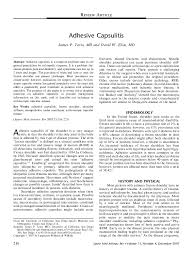 Core orthopaedic medical center has provided orthopaedic care to the san diego community for over 30 years. Pdf Adhesive Capsulitis David Elias Academia Edu
