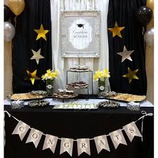 Black And Gold Graduation Party Decorations Modern Graduation Commencement Black Gold Seniors Graduate Etsy Modern Graduation Party Graduation Party Decor Gold Graduation Party