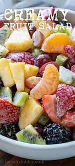Creamy Fresh Fruit Salad Recipe In 2021 Fruit Salad With Yogurt Creamy Fruit Salads Fresh Fruit Salad