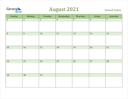People in the united states enjoy holidays in different ways. United States August 2021 Calendar With Holidays