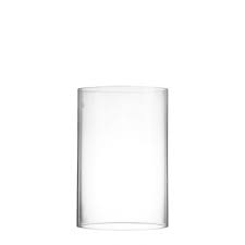Aluminum surround at each end of the hurricane lamp candle holder. 6 X 4 Inch Glass Hurricane Candle Shade Tube