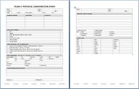 Yearly Physical Examination Form Physics Medical Exam