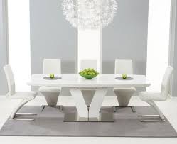 Malaga 180cm White High Gloss Extending Dining Table With Hampstead Z Chairs Dining Table Setting Dining Table Modern Dining Table