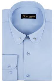 TOMMY - Blue Penny Collar Shirt with Collar Bar | Jack Martin