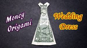 A gift card can actually be a really thoughtful wedding gift. Money Origami How To Make A Wedding Dress Out Of Dollar Bill Gift Idea For Wedding Youtube