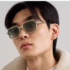 Ins Square Alloy Gold Sunglasses Gradient Uv400 Men and Women Designer  Japan Brand Classical Outdoor Eyeglasses with Case