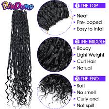 Free shipping on orders over $25 shipped by amazon. Dindong Box Braids With Curly Hair Synthetic Crochet Braiding Hair Extension 18 Inch Messy Knotless Bohemian Goddess Box Braid B Aliexpress
