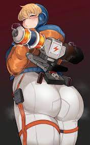 apex legends ass squeeze back view belt big ass big butt big hips  big thighs blonde hair blue eyes blush blush lines bottom heavy bubble ass  bubble butt bursting