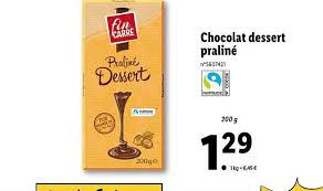 Offre Chocolat Dessert Praline Chez Lidl