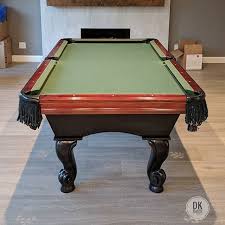 Finished Recushioning This 7 Foot Artisan Pool Table In Fountain Valley Original Bottle Green Felt Billiards Dkbilliards P Pool Table Billiards Play Pool