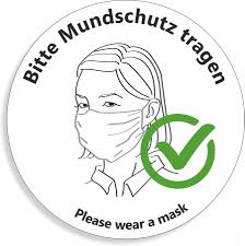Die weitgehende aufhebung der maskenpflicht in dänemark befeuert auch in deutschland die. Hinweis Aufkleber Bitte Mundschutz Tragen 150 Mm Please Wear A Mask Schild Alternative Gegen Corona