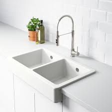 Ikea knoxhult kitchen grey 220 x 61 x 220 cm complete kitchen which includes worktop shelves drawers sink bowl wash basin mixer tap and water trap. Havsen White Sink Bowl 2 Bowls W Visible Front Ikea