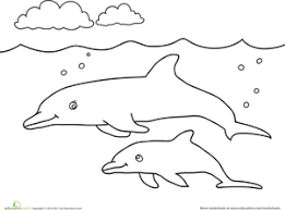 This ocean coloring page featuring a delightful dolphin will keep your first grader entertained and in tuned to fun sea animal facts! Pin On Preschool