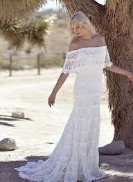 2021 Bohemian Wedding Dresses Off The Shoulder Scalloped Crochet Lace Beach Bridal Gowns Babyonlines Com Shop modcloth dresses to find crochet wedding dresses that fit your personal. 2021 bohemian wedding dresses off the