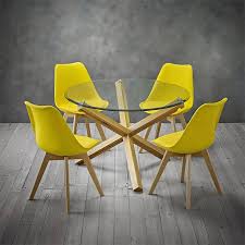 Oporto 4 Seater Dining Set Louvre Dining Chairs Yellow Homebase So, where will you get all the relevant information about the yellow fabric dining chair?
