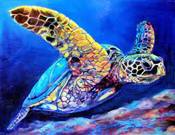 Coastal Sea Turtle Painting By Award Winning Artist Jen Callahan Turtle Painting Sea Turtle Painting Sea Turtle Wall Art