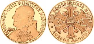 Medaille ioannes xxiii pontifex maximus oboedientia et pax ø 35 mm a16/46. Vatikan 2 5 Dukaten 1960 Aureus Magnus Johannes Xxiii Pp Polierte Platte Pp Proof Ma Shops