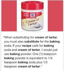 Cream Of Tartar Substitute Baking Soda Cream Healthy Baking Substitutes Cream Of Tartar