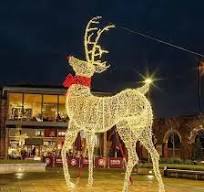 [Hot Item] Outdoor Large Christmas Motif Decor Reindeer Sleigh Light LED 3D Deer Lighted Animal Decoration Christmas Lights