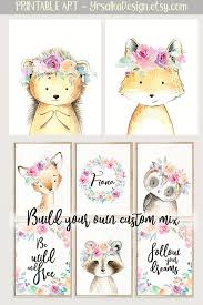 Wild Woodland Animals Nursery Prints For Boho Girl Room Etsy Baby Room Paintings Nursery Animal Prints Baby Room Diy