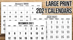 Options show american holidays color. Free Printable Large Print 2021 Calendar 12 Month Calendar Lovely Planner