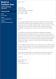 Marketing Cover Letter Examples Ready To Use Templates