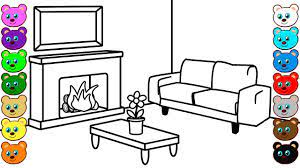Download, print, and color turtle diary's living room coloring page for a fun activity for your students. Fireplace Living Room Coloring Pages For Children Youtube