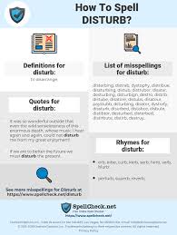 How To Spell Disturb And How To Misspell It Too Spellcheck Net