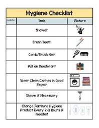 Hygiene Checklist Worksheets Teaching Resources Tpt