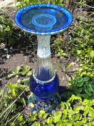 My First Glass Totem Birdbath Yard Sale Finds Glass Garden Art Glass Garden Flowers Glass Garden