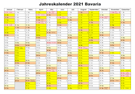 Hier finden sie unseren kostenlosen jahreskalender mit allen einzelnen monaten und wochen für ihre planung! Druckbaren Jahreskalender 2021 Bavaria Kalender Zum Ausdrucken In Pdf The Beste Kalender