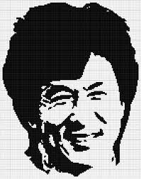 Jackie Chan Black Portrait Cross Stitch Pattern Silhouette Monochrome Actor People Pdf Pattern Portrait Cross Stitch Marvel Cross Stitch Cross Stitch
