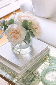 Antique round coffee table, distressed floral design coffee table, handmade & traditional table, centre and side table, wooden furniture. Faux Silk Flower Arrangement As Side Table Decor Flower Arrangements Flower Arrangements Diy Artificial Flower Arrangements