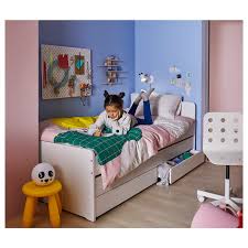 Ein modell mit den maßen 180 x 200 cm wird als klassisches ehebett bezeichnet, da die liegefläche pro. Slakt Bettgestell Unterbett Aufbewahrung Weiss Ikea Deutschland