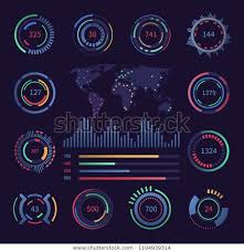 Circular Digital Hud Visualisation Data Elements Stock