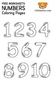 Free Printable Number Coloring Pages 1 10 For Kids 123 Kids Fun Apps Kids Learning Numbers Free Printable Numbers Numbers Preschool Printables