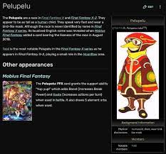 Dreamboum on X: The Pelupelu come from Final Fantasy X and X-2. They were  never named until the mobile game Final Fantasy Mobius.  t.coXkcP8rdXKr  X