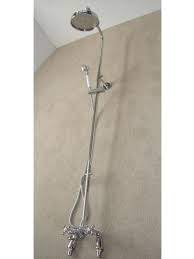 Bathtub mixer with overhead shower. Traditional Antique Style Victorian Deck Bath Mixer Taps Riser Rain Head Hand Shower Set Panda Online Ltd