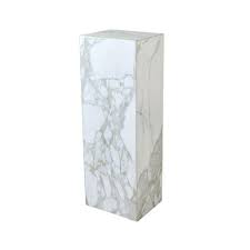 Vintage Modern White Marble Monolith Pedestal Chairish Sculpture Stand Pedestal Modern Vintage Group sculpture stand on the garden. vintage modern white marble monolith