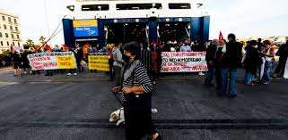 Nέα 24ωρη πανελλαδική απεργία σε όλες τις κατηγορίες πλοίων, για την τετάρτη 16 ιουνίου 2021 και «το δίκιο του αγώνα κρίνεται στους καταπέλτες των πλοίων και όχι στις αίθουσες δικαστηρίων». Peiraias Anestalh H Apergia Sta Ploia E8nos