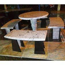 White And Black Chalapathy Granites Articles Modern Granite Dining Table Set Rs 40000 Set Id 21162179873