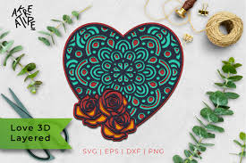 Download 3d Heart Love Mandala Graphic By Akreatipe Creative Fabrica