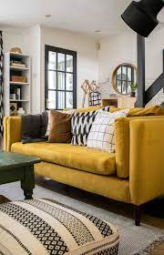 Spring Living Room Tour With Yellow Sofa And Diy Cushions Yellow Decor Living Room Spring Living Room Yellow Living Room