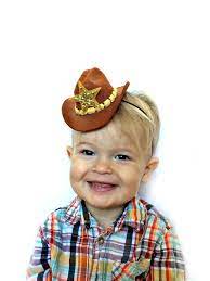 Mini Cowboy Hat Headband Felt Photo Prop Por Littleblueolive Mini Cowboy Hat Cowboy Hats Photo Props